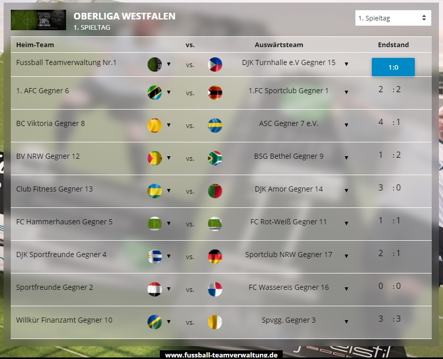 Fußball-Software Tabelle – Teamstatistiken und Ergebnisse verwalten