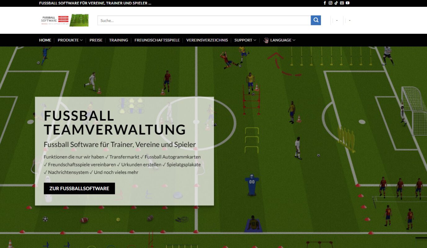 Fußball-Software Webseite – Tools und Lösungen für Vereine, Spieler und Trainer!