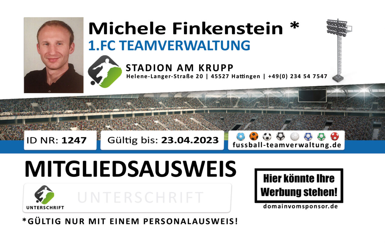 Fußball-Teamverwaltung mit Mitgliedsausweis-Management