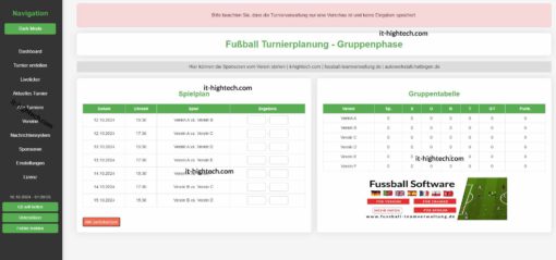 I-generierte Fußballturnierplanung – Teil 5 der Serie